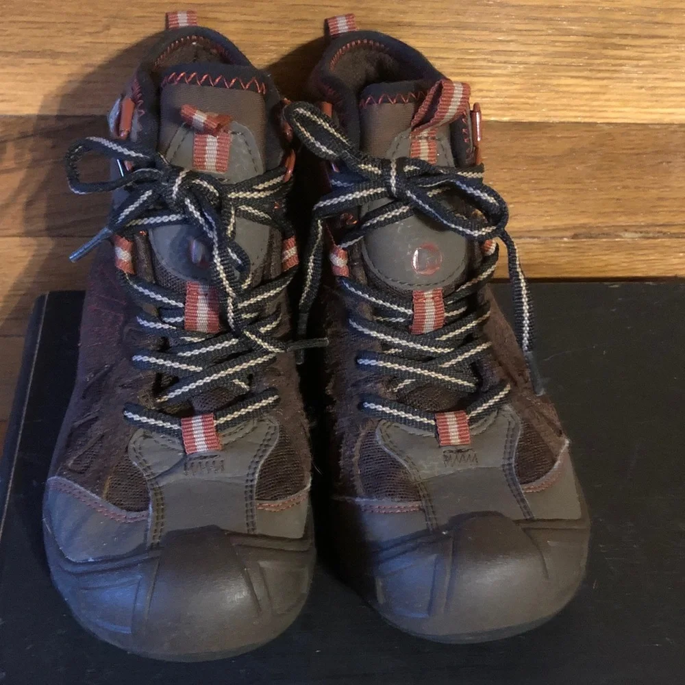 Merrell Capra Mid Brown with orange Kids' Hiking Boots Leather upper